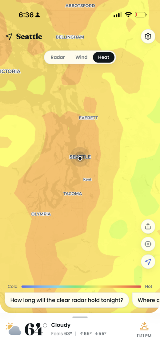 Temperature heat map layer