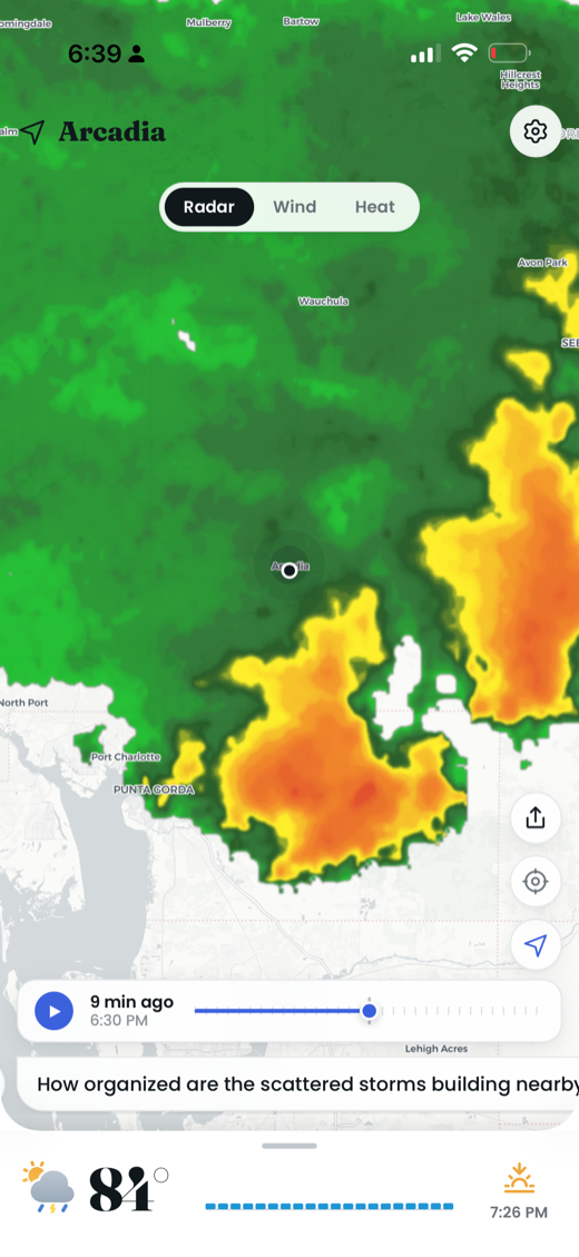 Animated precipitation radar